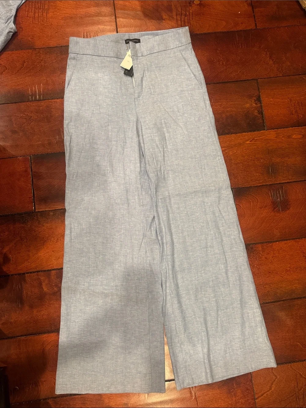 Banana Republic Light Blue Linen-Blend Skirt and Sleeveless Top Set